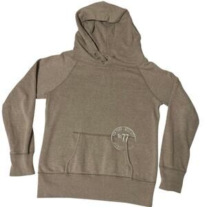 American Eagle Brown Sweatshirt Hoodie Size S Raglan Sleeves PocketButton Neck